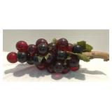 Glass Lucite Acrylic Red Grapes Cluster Driftwood