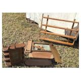 Small Curio Cabinet, Vtg Wooden Shelf, As Is