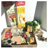 Misc Variety Xmas, Linen Calenders, Sharpeners Etc