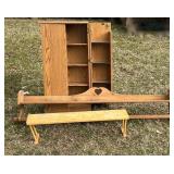 Wood Shelves and Cabinet (needs repair on bottom)
