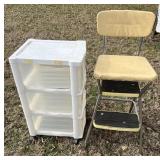 Vintage Cosco Step Stool & Rolling Bin