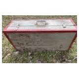 Vintage Wooden Toolbox with Handle & Tools