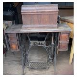 Singer Treadle Sewing Machine Wooden Cabinet