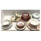 Assorted Teacups & Saucers Glued Together