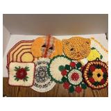 Vintage Crocheted Potholders Variety