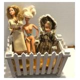 Wood Planter Box w/ Fashion Dolls