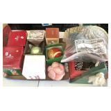 Wood Xmas Planter & Ornaments