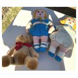Blue Boy & Girl 17" Japan Dolls & Teddy Bear