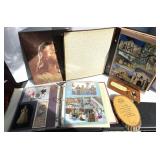 Box of Scrapbooks Postcards, Doll Pics, Etc.