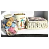 Twine, Embroidery Floss, Sewing Caddy Box