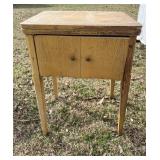 Vtg Wooden Champion Sewing Machine Cabinet Table