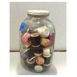 10" Glass Jar w/Threads & Misc.