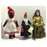 Handcrafted Ethnic Souvenir Dolls 10-11" Tall