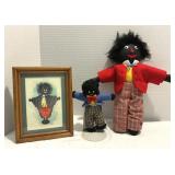 Black Americana Dolls Handcrafted & Framed Picture