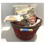 Bushel Basket of Craft Supplies Wooden, Canoe Kits