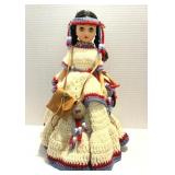 Native American Indian Doll Girl 15" Crochet Dress