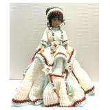 Native American Indian Doll Girl 15" Crochet Dress