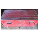 Red Metal Tool Box Full of Tools