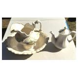 Ceramic Pitcher & Bowl Set + Coffee Pot