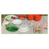 Assorted Dishes & Potholders Box Lot Royal Norfolk