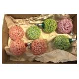 Vtg 2" Light Bulbs Ice Snowball Confetti Christmas
