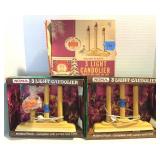 Noma 3 Light Candoliers Orig Boxes w/Orange Bulbs