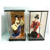 Geisha Girl Figurines in Cases Lot