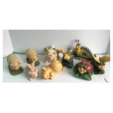 Animal Figurines Lot Pigs, Caterpillar, Ladybug