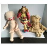 Handcrafted Fabric Dolls Box Lot