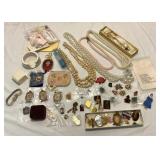 Assorted Jewelry Lot Pins, Necklaces, Earrings