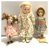 Porcelain Dolls with Stands 7.5" - 11" Tall
