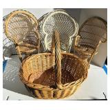 Doll Peacock Chairs & Rattan Basket