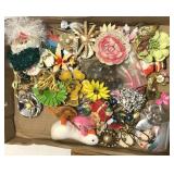Vintage Jewelry Lot Brooches, Pins, Earrings, More