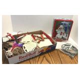 Vtg Christmas Decor HP Santa Ornaments, Ashtrays