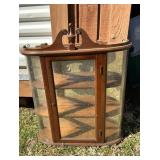 Vtg Wood Curio Cabinet 20.5 inch