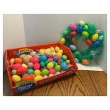 Easter Door Wreath & Plastic Eggs