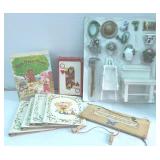 Kids Toy Box Lot Cards, Books, Wood Garden Decor