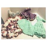 Crocheted Doll Dresses Box Lot