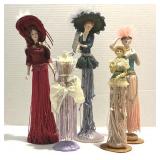 Handcrafted Victorian/Flapper Lady Figures w/Stand
