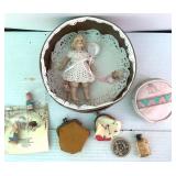 Vintage Bisque Doll with Crochet Dress & Accents