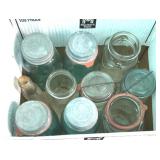 Box of Ball Jars Blue & Clear Quart & Pint