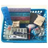 Pill Organizer Boxes, Thermometers, Pill Splitter