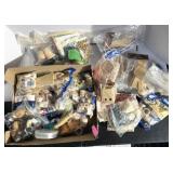 Large Box of Craft Supplies Wood, Fabric, Etc.