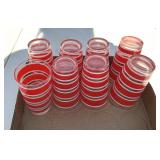 8 Hazel Atlas Red & White Striped 10 oz Tumblers