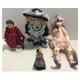 Porcelain 8" Doll, Butterfly Fairy & 6.5" Hitty