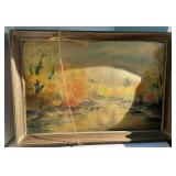 Fred Rosh Watercolor Painting Landscape 33"x22.75"