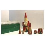 Wooden Nesting Santa Claus Figurines Christmas