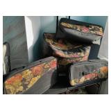 Sewing Room On Rolling Wheels Brocade Luggage Set