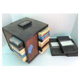 8 Track Tapes with Spinning Rack & VHS Boxes