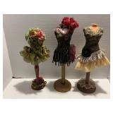Decorated Mannequin Busts Dress Forms 12-13" Tall